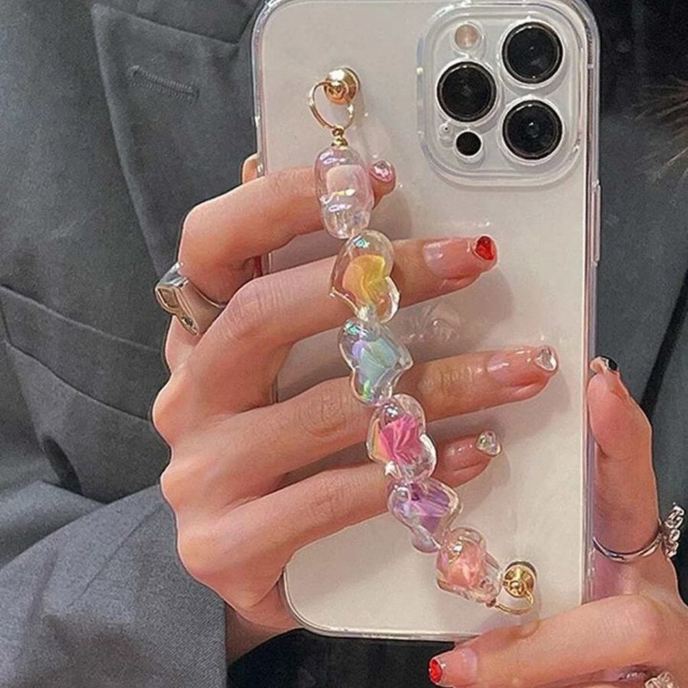 New Colored Beaded Hand Strap Phone Case iphone 13